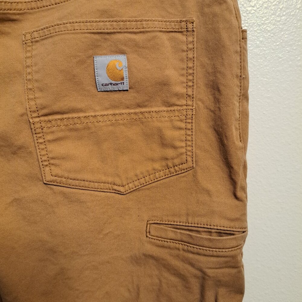 Carhartt Carpenter Canvas Work Pants Relaxed Fit Khaki Men's Size 38x36 - Picture 3 of 6